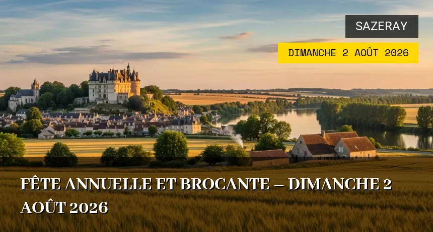 Affiche de l'événement : Fête annuelle et brocante – Dimanche 2 Août 2026