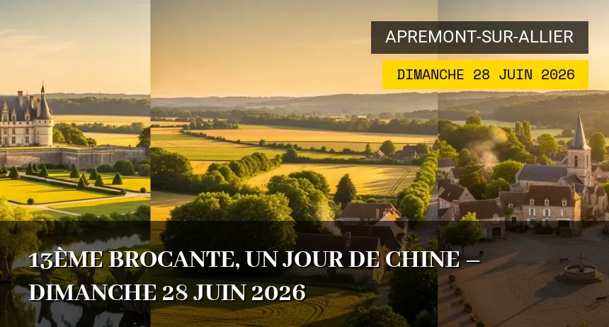 Affiche de l'événement : 13ème brocante, un jour de chine – Dimanche 28 Juin 2026