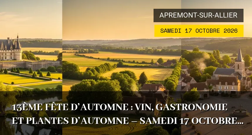 Affiche de l'événement : 13ème Fête d&rsquo;Automne : Vin, gastronomie et plantes d&rsquo;automne – Samedi 17 Octobre 2026