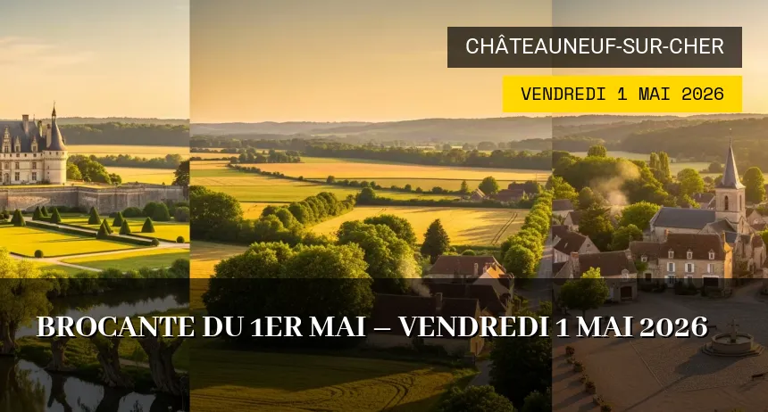Affiche de l'événement : Brocante du 1er mai – Vendredi 1 Mai 2026