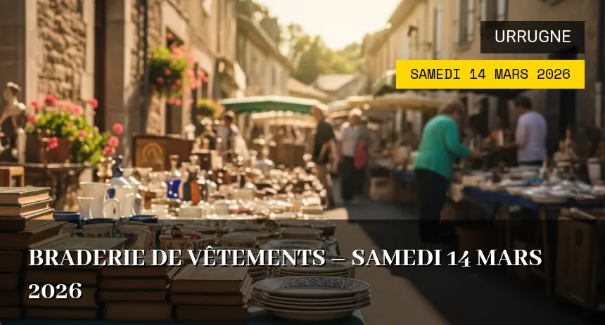 Affiche de l'événement : Braderie de vêtements – Samedi 14 Mars 2026