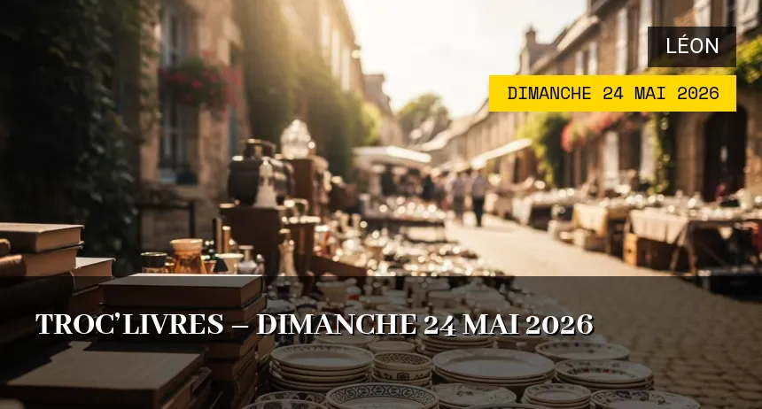 Affiche de l'événement : Troc&rsquo;livres – Dimanche 24 Mai 2026
