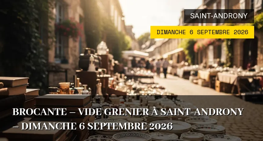 Affiche de l'événement : Brocante – Vide grenier à Saint-Androny – Dimanche 6 Septembre 2026