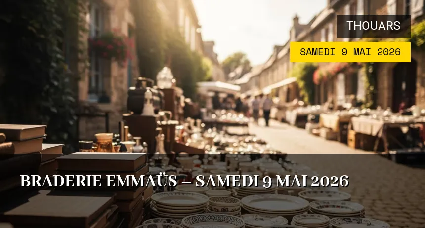 Affiche de l'événement : Braderie Emmaüs – Samedi 9 Mai 2026