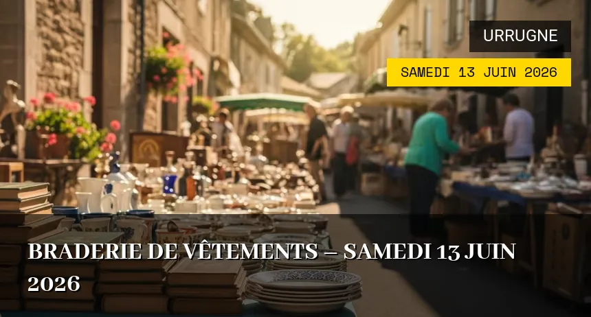 Affiche de l'événement : Braderie de vêtements – Samedi 13 Juin 2026