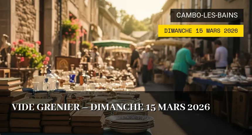 Affiche de l'événement : Vide grenier – Dimanche 15 Mars 2026