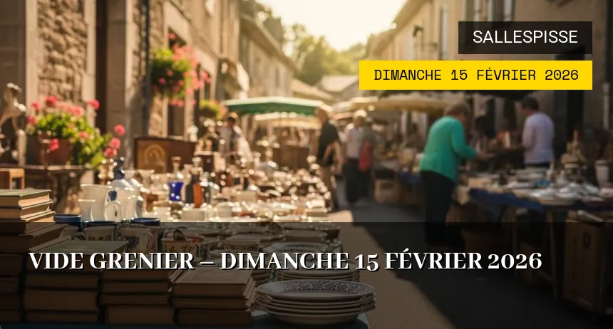 Affiche de l'événement : Vide grenier – Dimanche 15 Février 2026