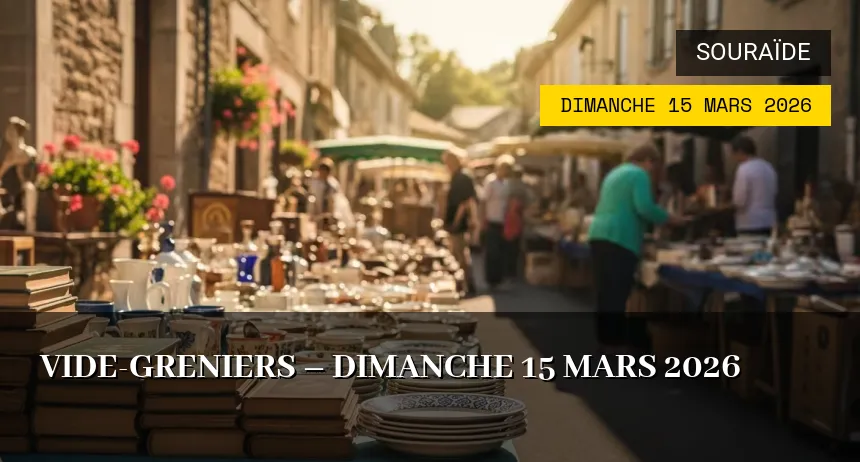Affiche de l'événement : Vide-greniers – Dimanche 15 Mars 2026
