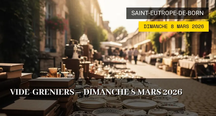 Affiche de l'événement : Vide-greniers – Dimanche 8 Mars 2026
