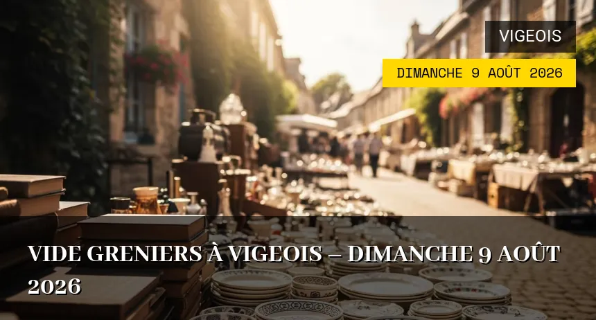 Affiche de l'événement : Vide Greniers à Vigeois – Dimanche 9 Août 2026