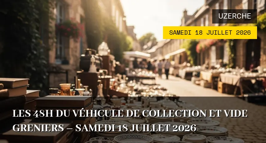 Affiche de l'événement : Les 48h du véhicule de collection et Vide greniers – Samedi 18 Juillet 2026
