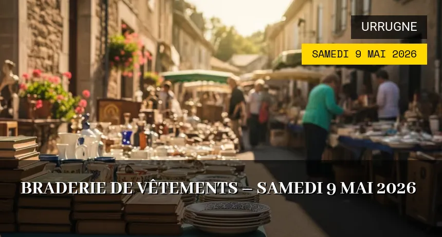 Affiche de l'événement : Braderie de vêtements – Samedi 9 Mai 2026