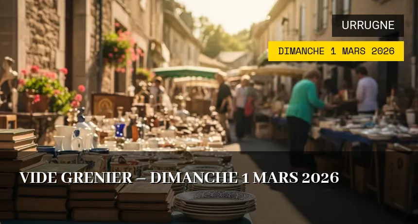 Affiche de l'événement : Vide grenier – Dimanche 1 Mars 2026