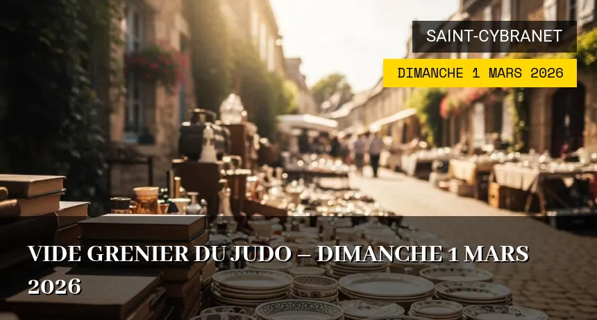 Affiche de l'événement : Vide grenier du Judo – Dimanche 1 Mars 2026