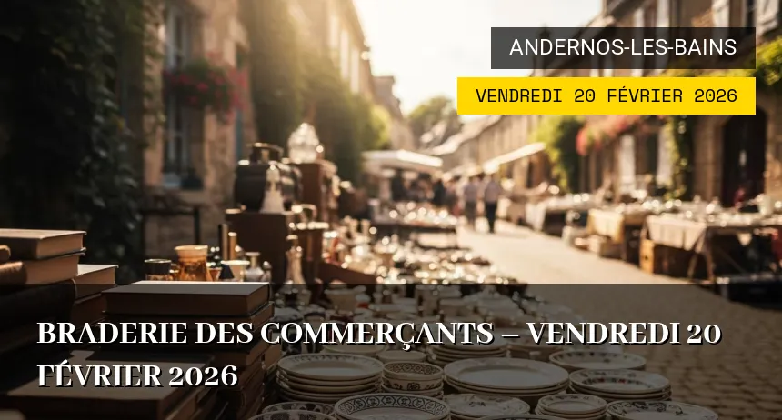 Affiche de l'événement : Braderie des commerçants – Vendredi 20 Février 2026