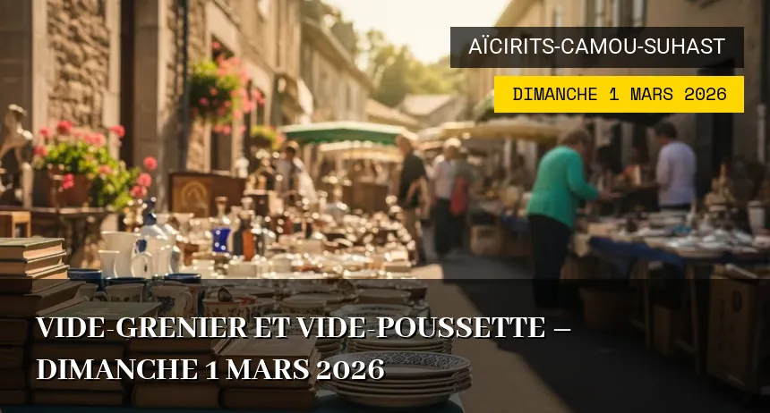 Affiche de l'événement : Vide-grenier et vide-poussette – Dimanche 1 Mars 2026