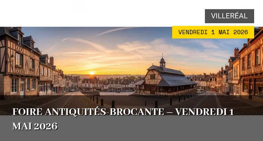 Affiche de l'événement : Foire antiquités-brocante – Vendredi 1 Mai 2026