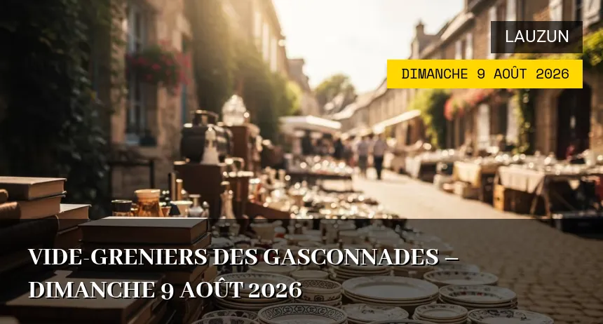 Affiche de l'événement : Vide-greniers des Gasconnades – Dimanche 9 Août 2026