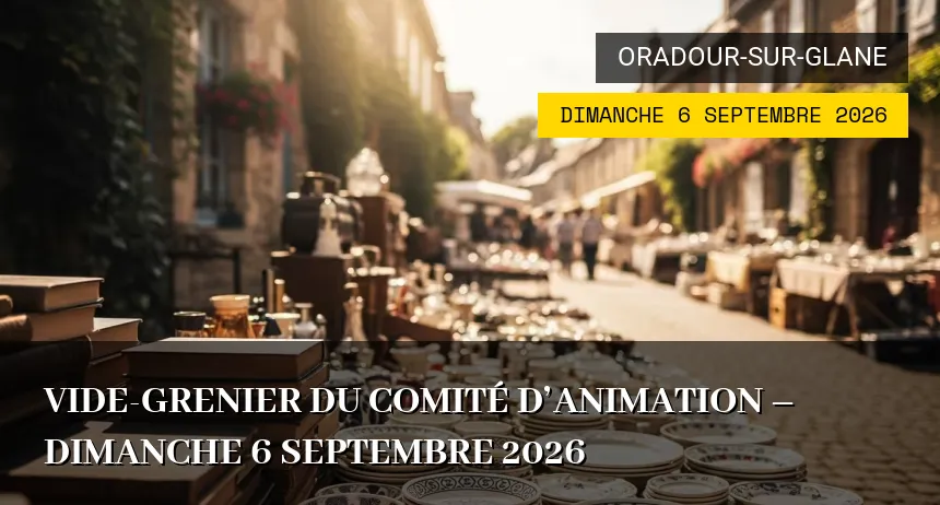 Affiche de l'événement : Vide-grenier du Comité d&rsquo;Animation – Dimanche 6 Septembre 2026