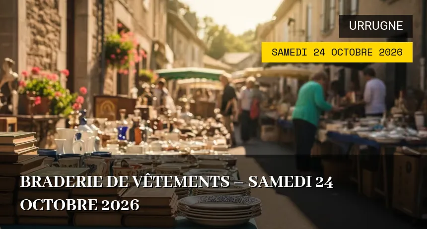 Affiche de l'événement : Braderie de vêtements – Samedi 24 Octobre 2026
