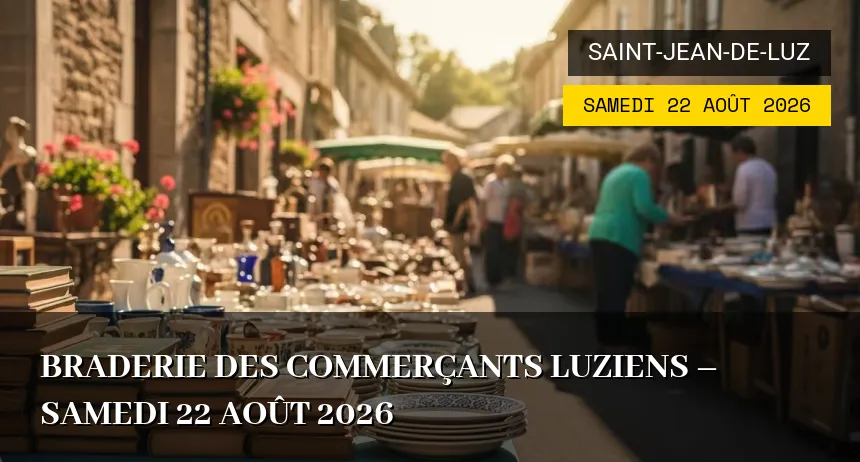 Affiche de l'événement : Braderie des commerçants luziens – Samedi 22 Août 2026
