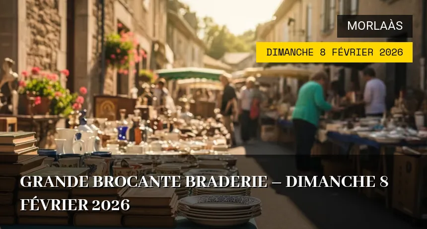 Affiche de l'événement : Grande brocante braderie – Dimanche 8 Février 2026