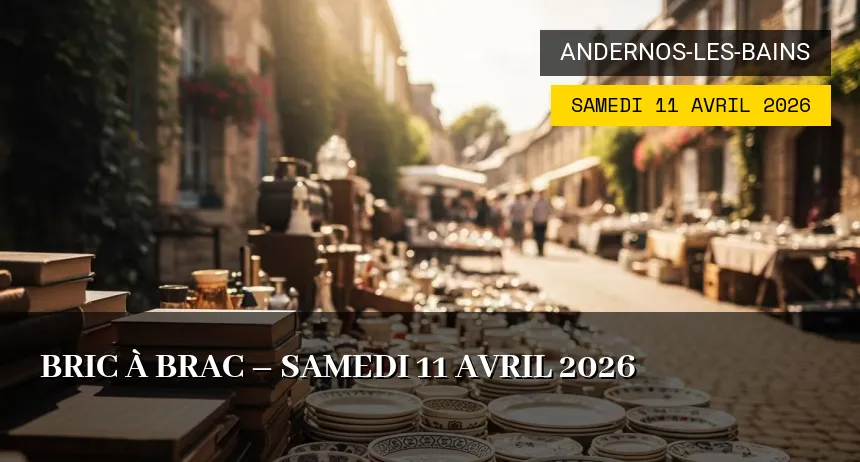 Affiche de l'événement : Bric à brac – Samedi 11 Avril 2026