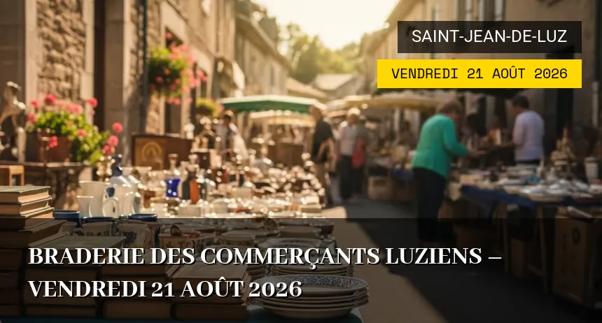 Affiche de l'événement : Braderie des commerçants luziens – Vendredi 21 Août 2026