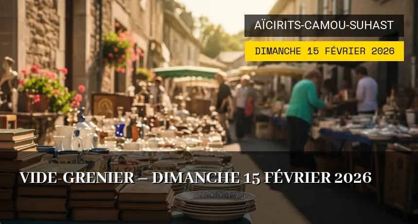 Affiche de l'événement : Vide-grenier – Dimanche 15 Février 2026
