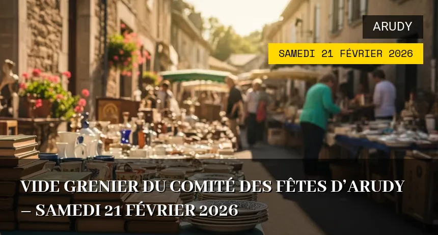 Affiche de l'événement : Vide grenier du comité des fêtes d&rsquo;Arudy – Samedi 21 Février 2026