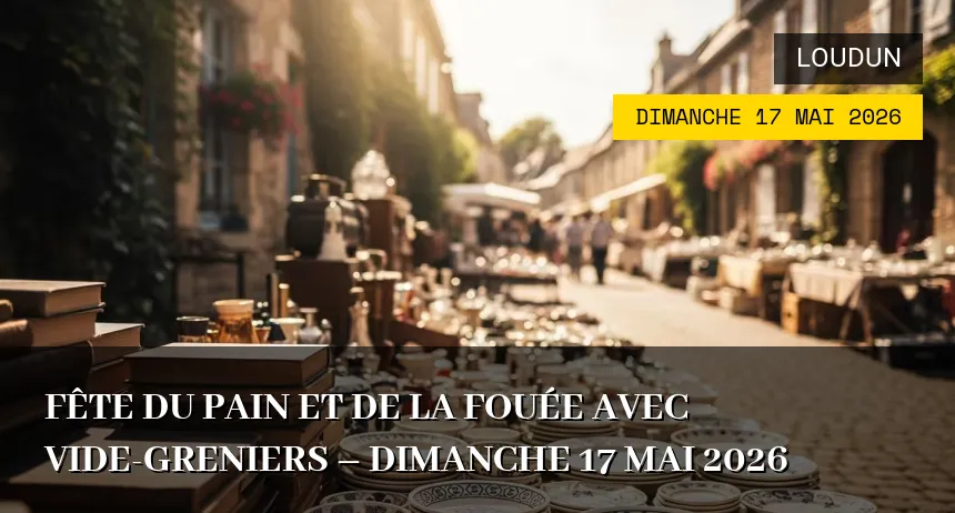 Affiche de l'événement : Fête du pain et de la fouée avec Vide-greniers – Dimanche 17 Mai 2026