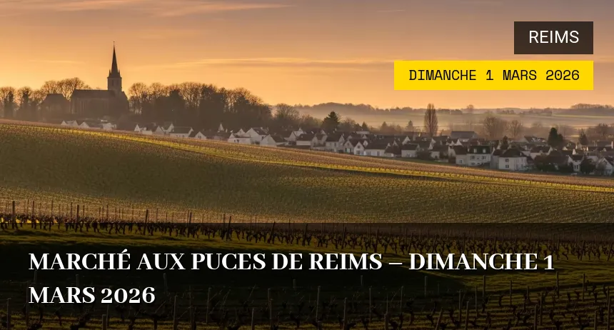 Affiche de l'événement : Marché aux puces de Reims – Dimanche 1 Mars 2026