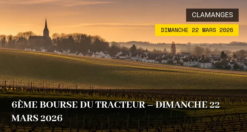 Affiche de l'événement : 6ème Bourse du Tracteur – Dimanche 22 Mars 2026