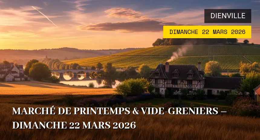 Affiche de l'événement : Marché de printemps & vide-greniers – Dimanche 22 Mars 2026