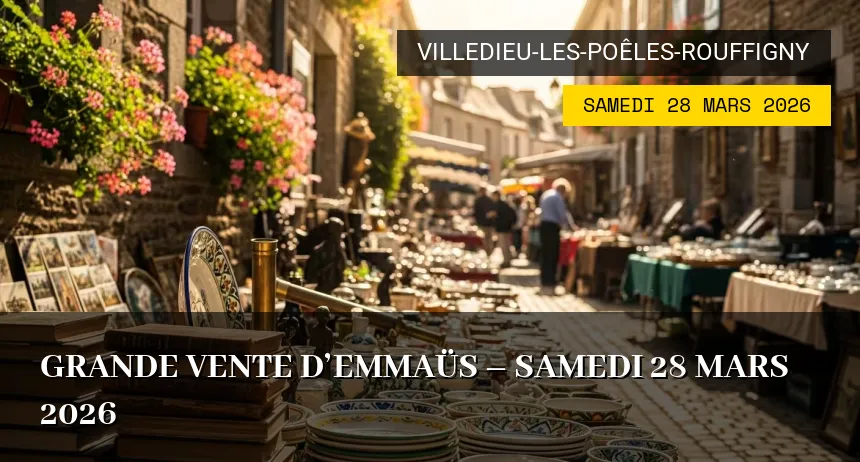 Affiche de l'événement : Grande vente d&rsquo;Emmaüs – Samedi 28 Mars 2026