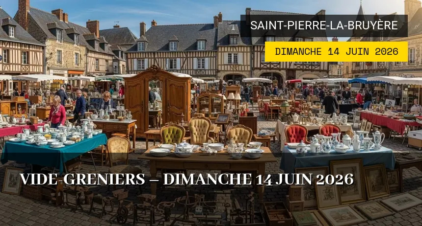 Affiche de l'événement : Vide-greniers – Dimanche 14 Juin 2026
