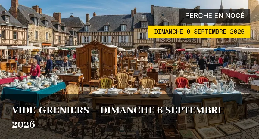 Affiche de l'événement : Vide-greniers – Dimanche 6 Septembre 2026