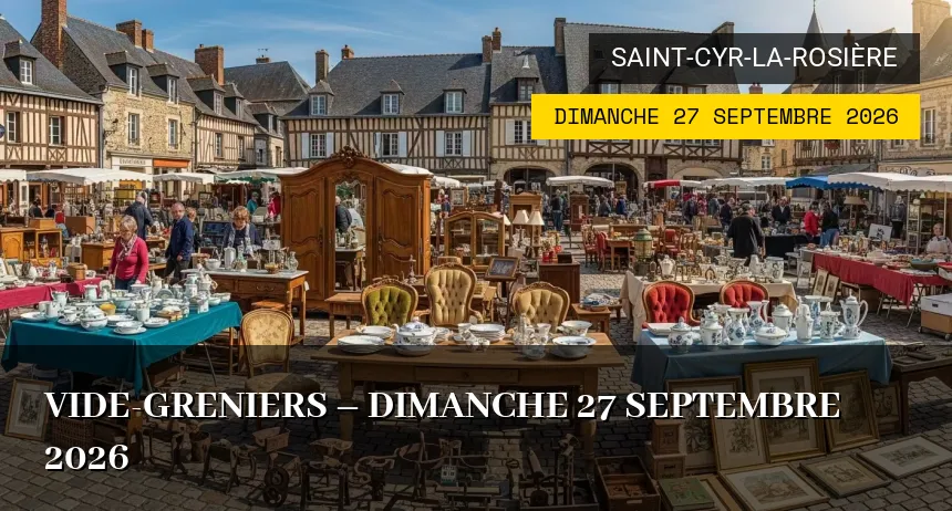 Affiche de l'événement : Vide-greniers – Dimanche 27 Septembre 2026