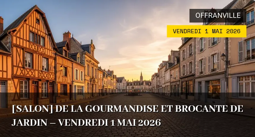 Affiche de l'événement : [Salon] De la Gourmandise et Brocante de Jardin – Vendredi 1 Mai 2026
