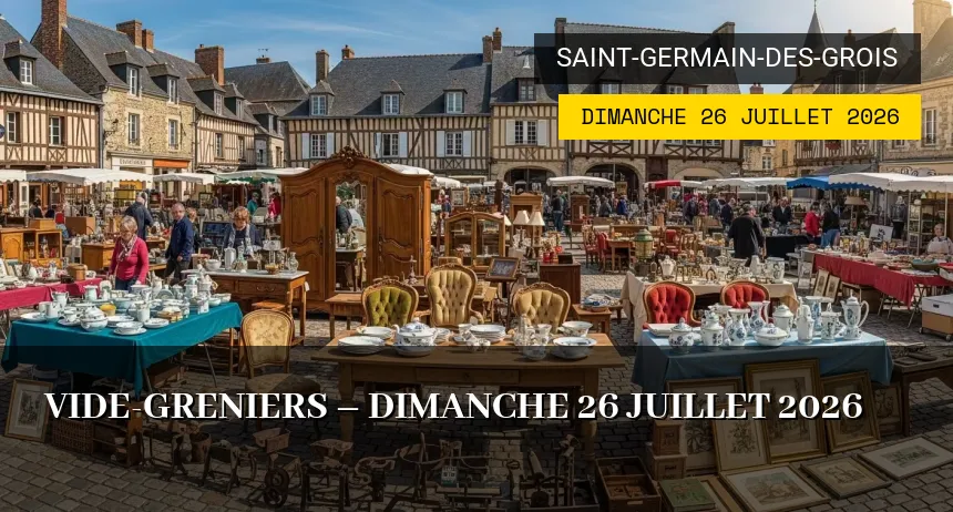 Affiche de l'événement : Vide-greniers – Dimanche 26 Juillet 2026
