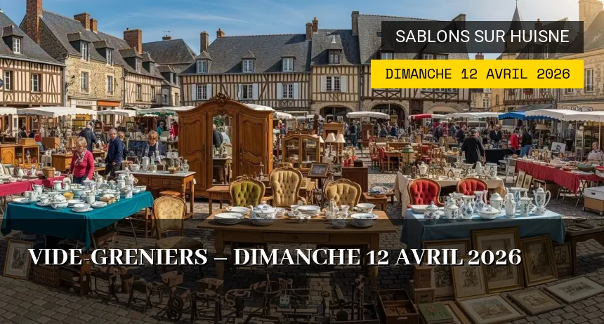 Affiche de l'événement : Vide-greniers – Dimanche 12 Avril 2026