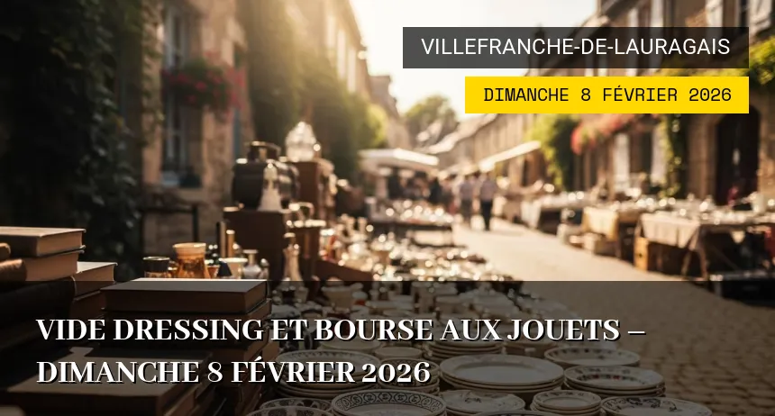 Affiche de l'événement : VIDE DRESSING ET BOURSE AUX JOUETS – Dimanche 8 Février 2026