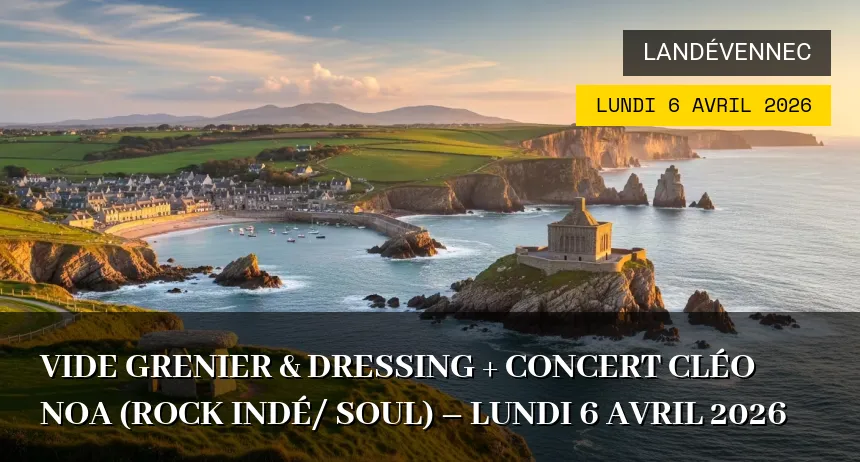 Affiche de l'événement : Vide grenier & dressing + concert Cléo Noa (rock indé/ soul) – Lundi 6 Avril 2026