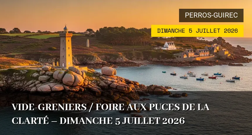 Affiche de l'événement : Vide-greniers / Foire aux puces de La Clarté – Dimanche 5 Juillet 2026