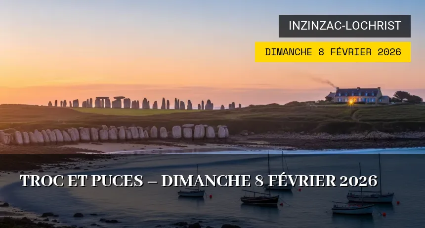 Affiche de l'événement : TROC ET PUCES – Dimanche 8 Février 2026