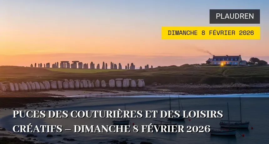 Affiche de l'événement : Puces des couturières et des loisirs créatifs – Dimanche 8 Février 2026