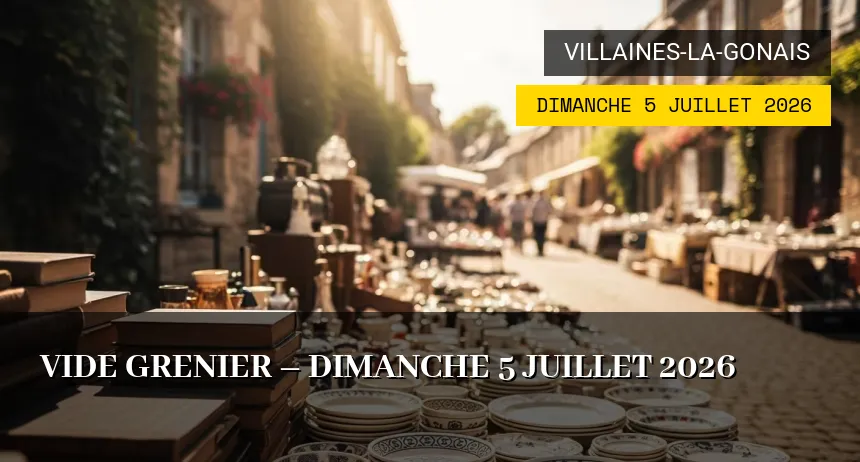 Affiche de l'événement : Vide grenier – Dimanche 5 Juillet 2026