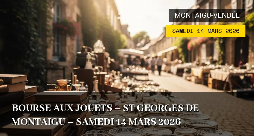 Affiche de l'événement : BOURSE AUX JOUETS – St Georges de Montaigu – Samedi 14 Mars 2026