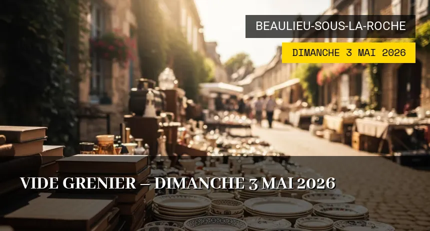 Affiche de l'événement : Vide grenier – Dimanche 3 Mai 2026