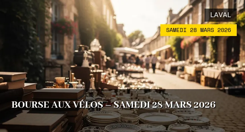 Affiche de l'événement : Bourse aux vélos – Samedi 28 Mars 2026